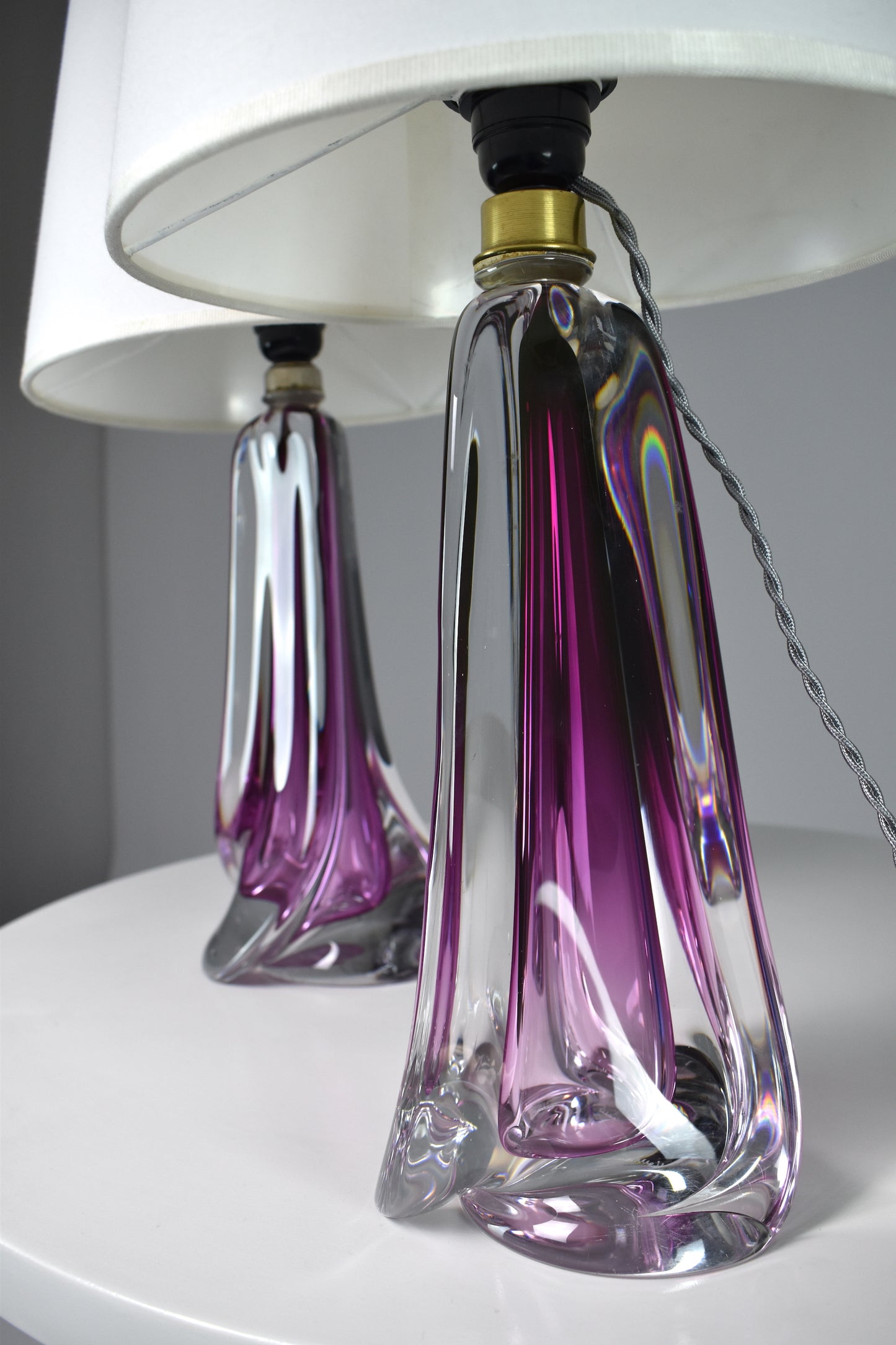 1960's Val Saint Lambert Crystal Table Lamps - Spirit Gallery 