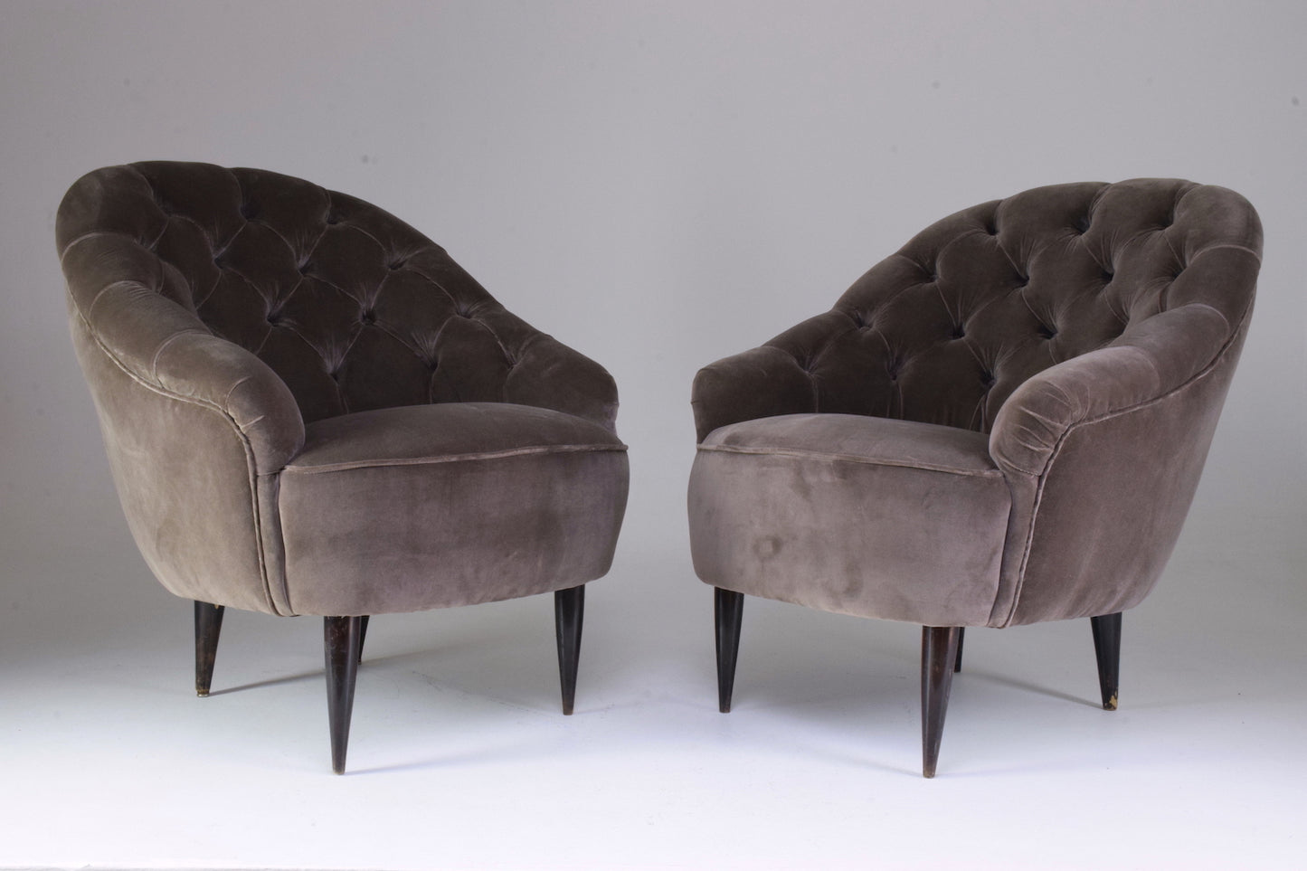 1950's Italian Mid-Century Gio Ponti Style Pair of Armchairs - Spirit Gallery 