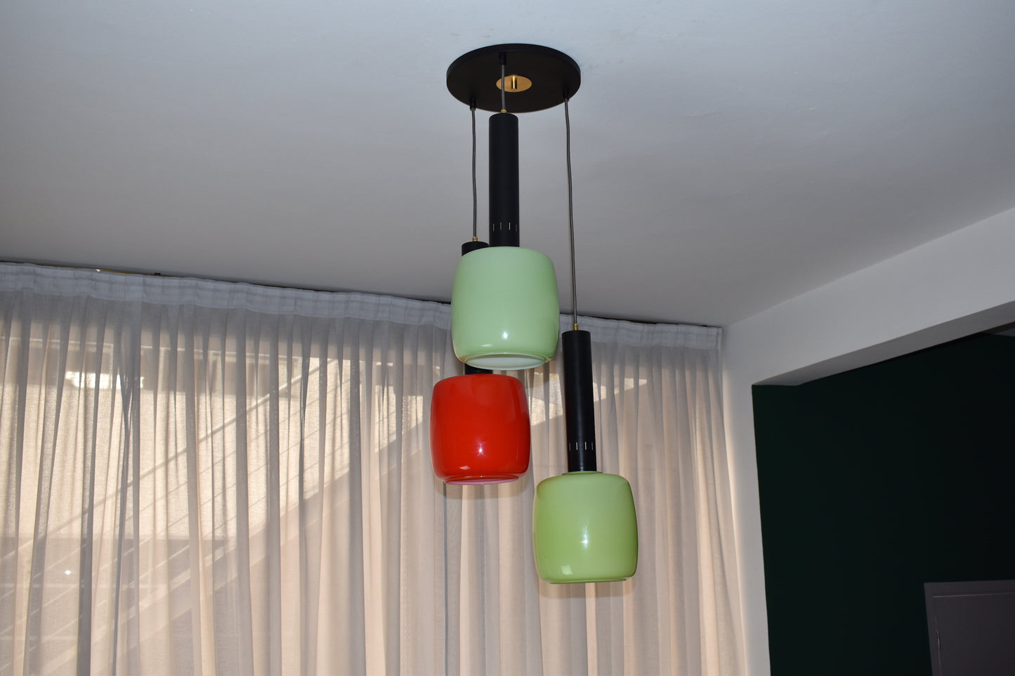 Suspension en verre de Murano multicolore italienne des années 1950 par Stilnovo