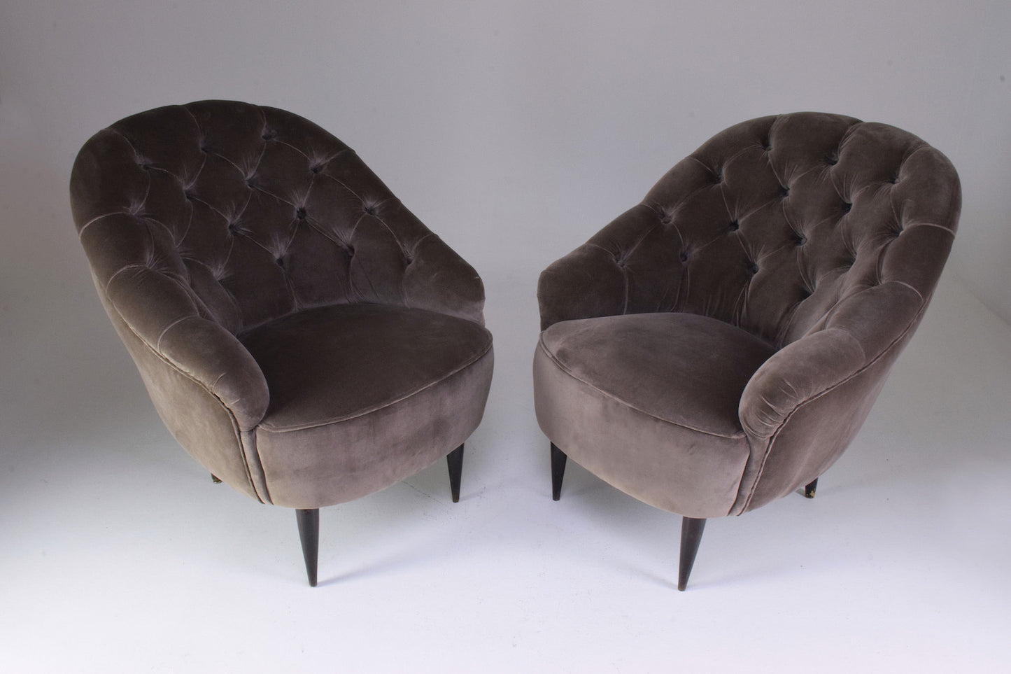 1950's Italian Mid-Century Gio Ponti Style Pair of Armchairs - Spirit Gallery 