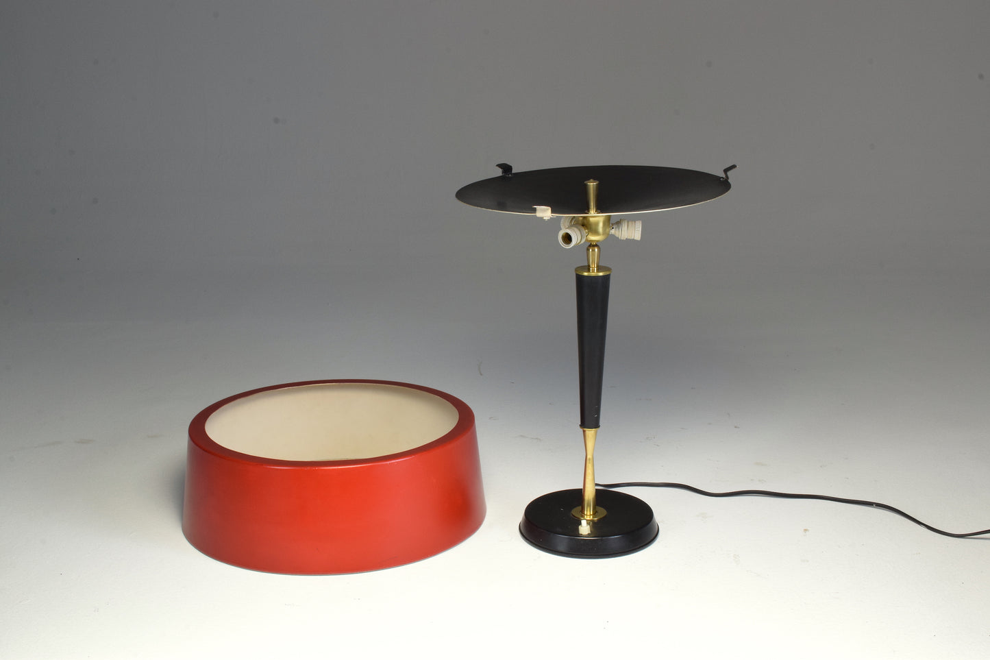 1950s Midcentury Modern Italian Oscar Torlasco Brass Table Lamp - Spirit Gallery 