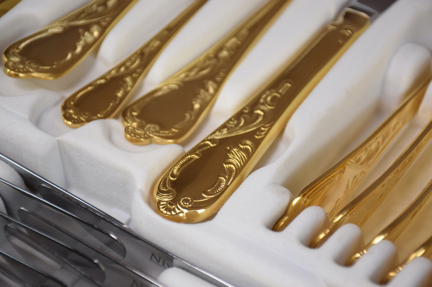 24 karat 11 pers. Flatware Cutlery Set by Nivella Solingen - Spirit Gallery 