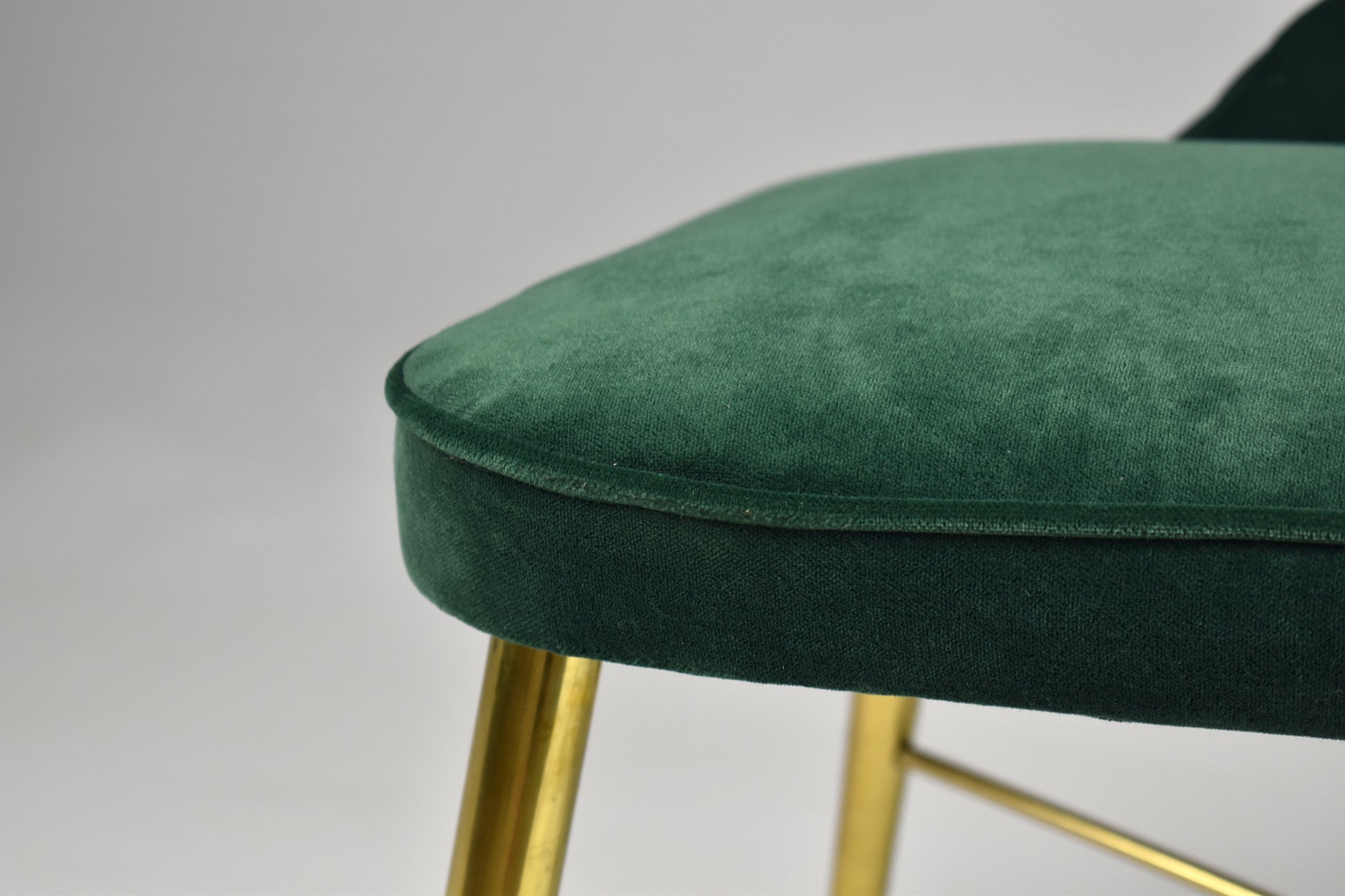 1950's Italian Velvet and Brass Stool - Spirit Gallery 