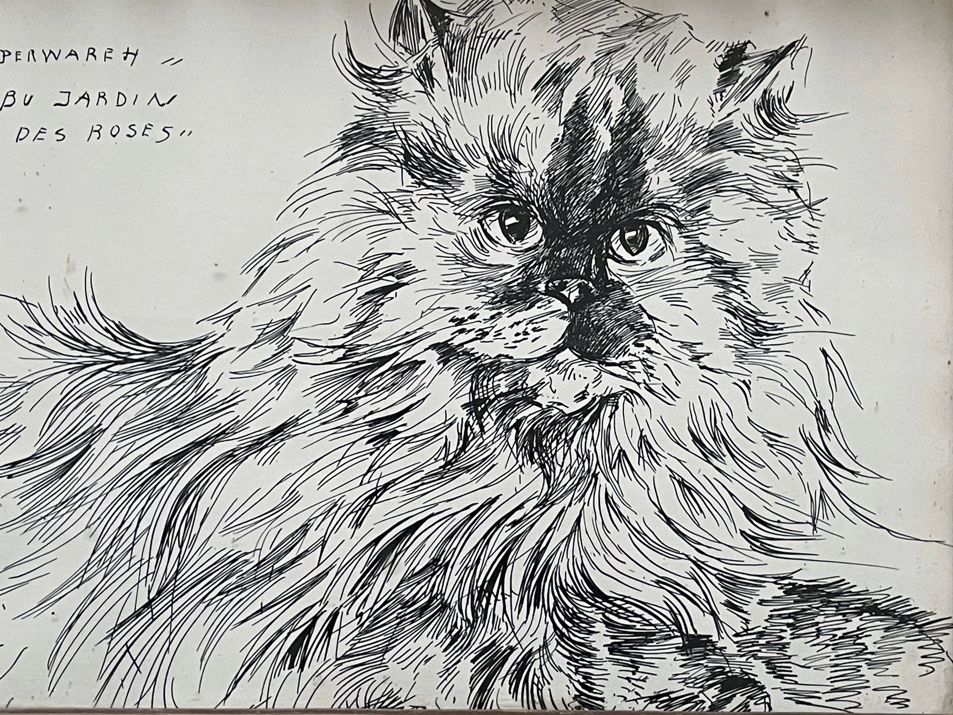 Cat Ink Paiting by Paulette Lagosse, 1969 - Spirit Gallery 