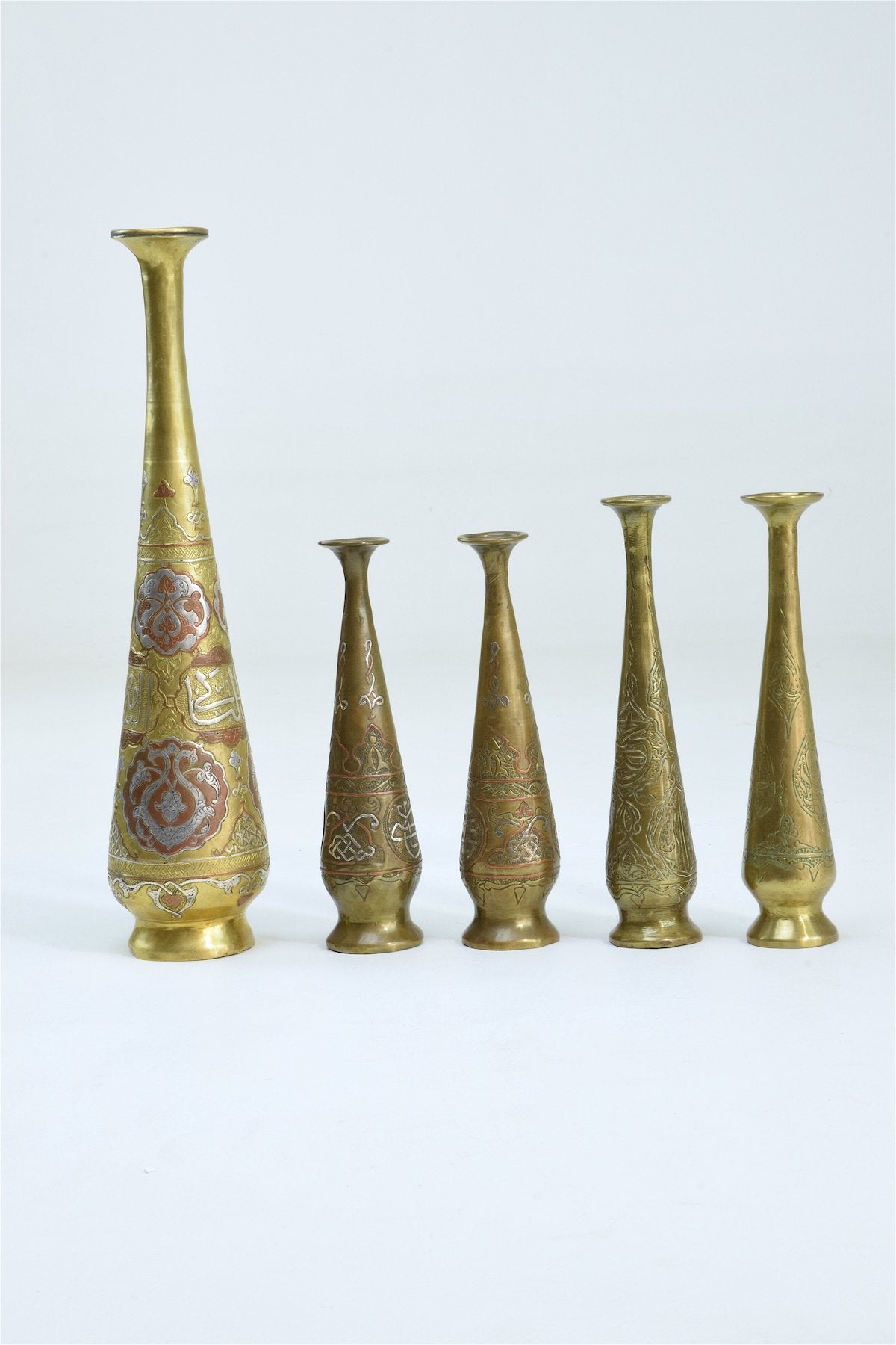 Antique Islamic Syrian Single Flower Vases, Set of Five - Spirit Gallery 