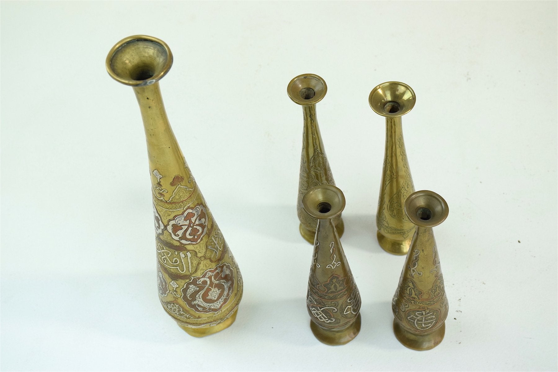 Antique Islamic Syrian Single Flower Vases, Set of Five - Spirit Gallery 