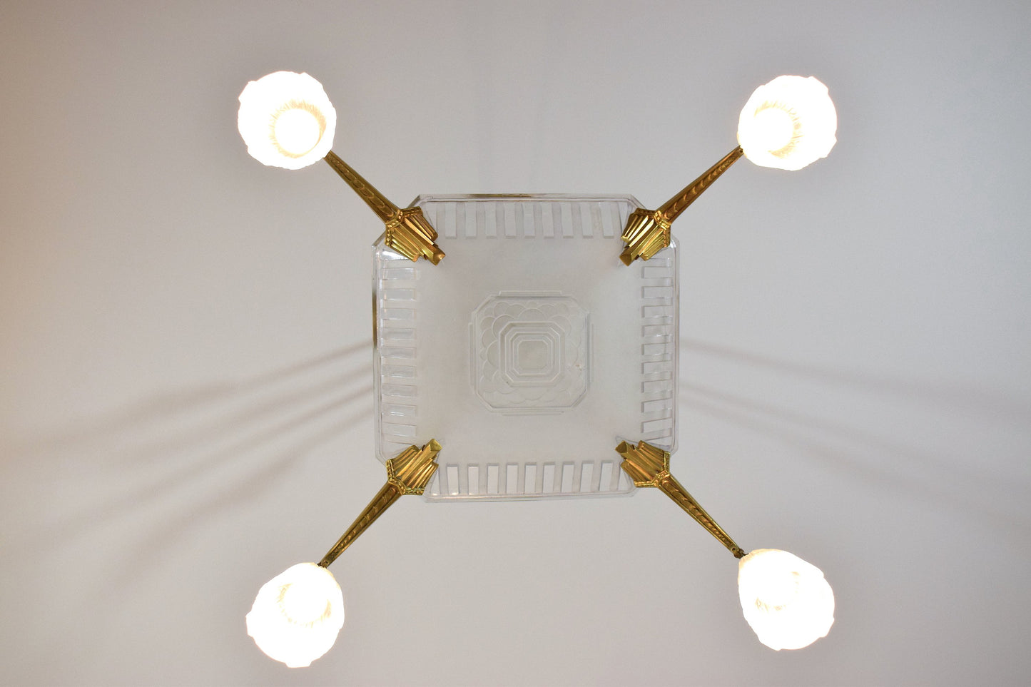 Art Deco Chandelier by Muller Freres, France, 1930's - Spirit Gallery 