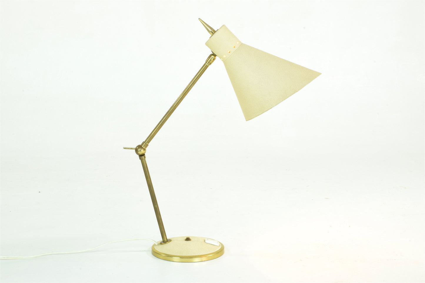 Articulating Brass and Enameled Aluminium Desk Lamp, 1960's - Spirit Gallery 