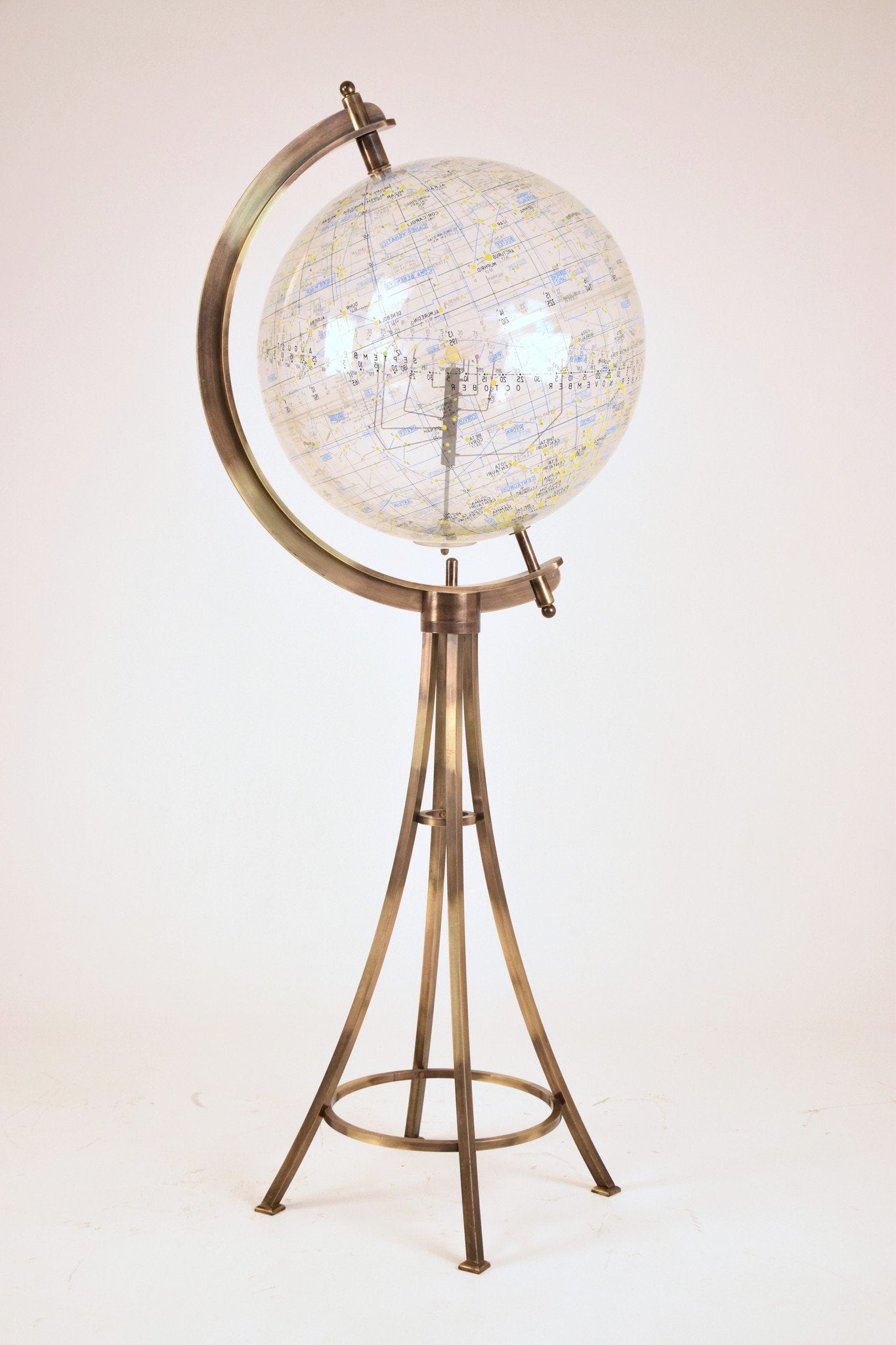 Celestial Globe on Brass Tripod by Robert Farquhar, United States, 1970's - Spirit Gallery 