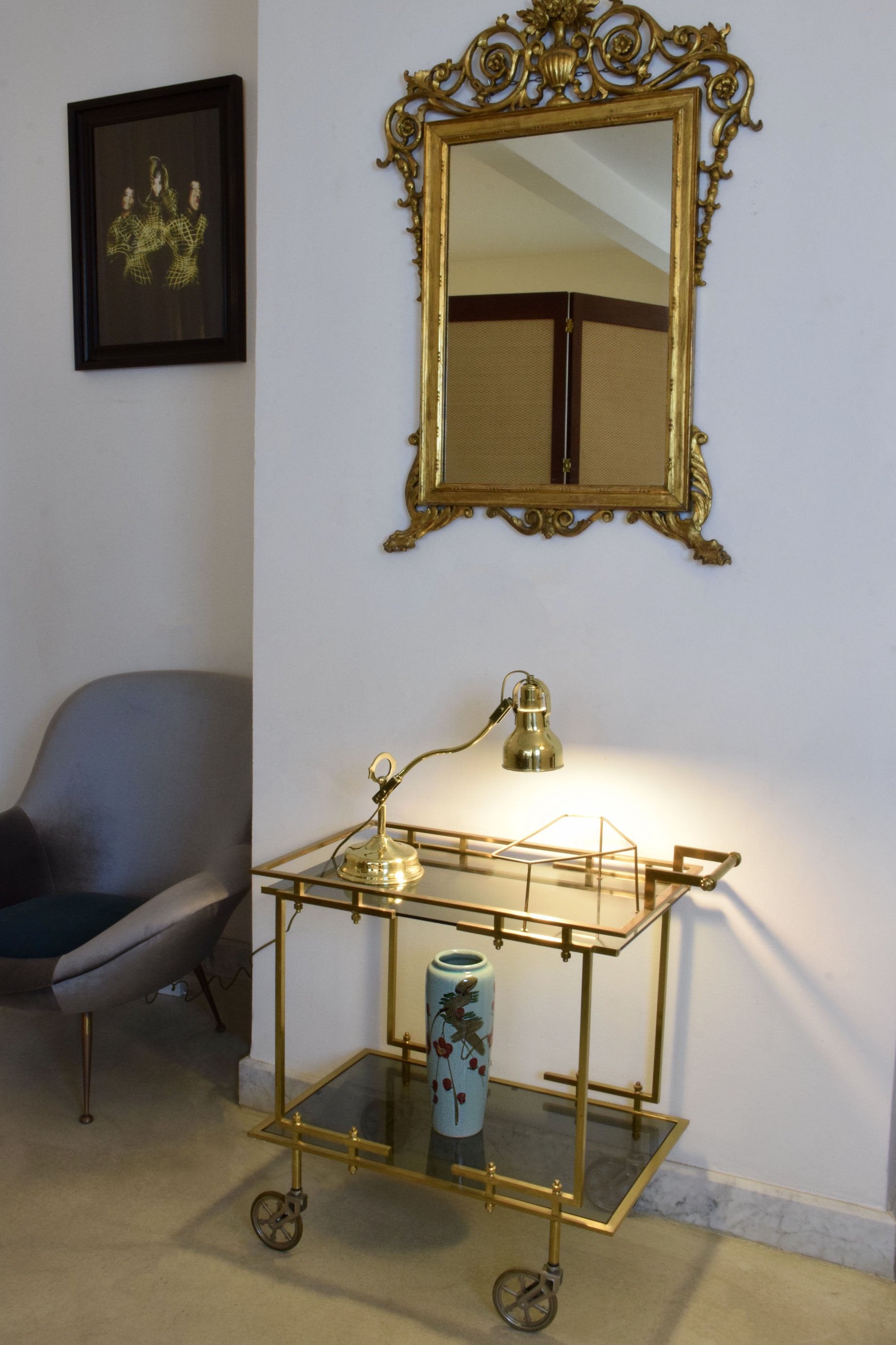 Early 20th Century French Brass Lamp - Spirit Gallery 