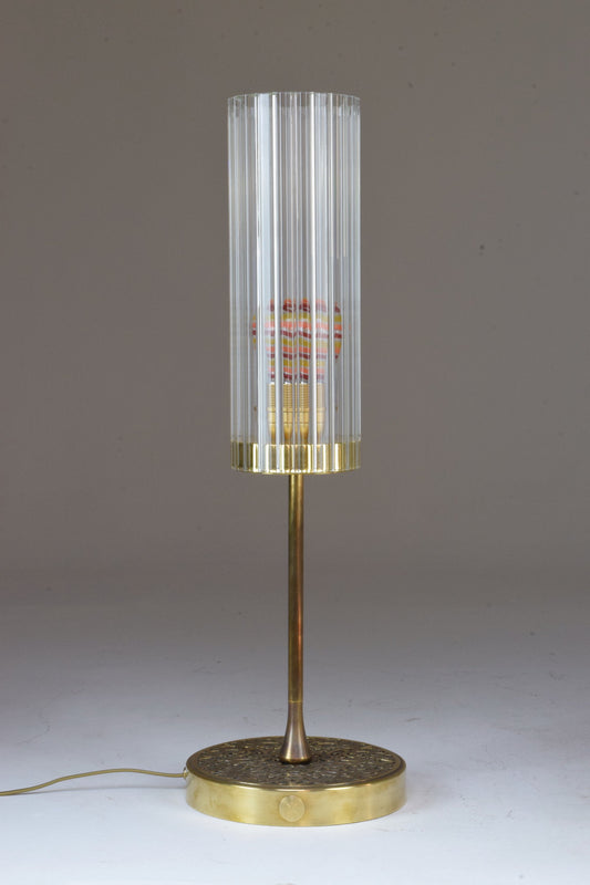 Engraved Brass Table Lamp, Confinement Collection by JAS - Spirit Gallery 