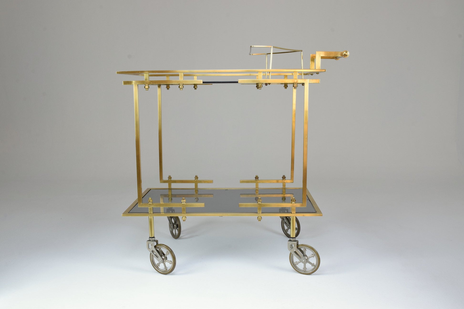 French Brass Bar or Serving Cart Trolley, 1970's - Spirit Gallery 