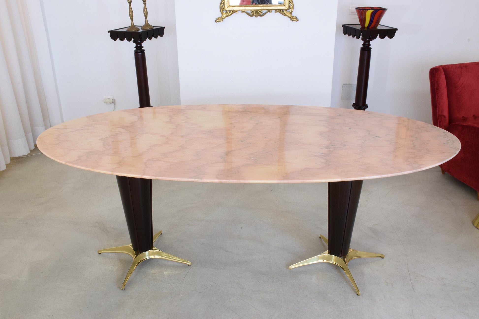 Italian Mid-Century Oval Marble Dining Table, 1950's - Spirit Gallery 